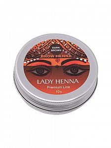 краска для бровей на основе хны темно-коричневая premium line, lady henna,