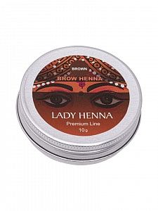 краска для бровей на основе хны коричневая premium line, lady henna,