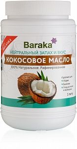 кокосовое масло рафинированное, 1000 мл, baraka,