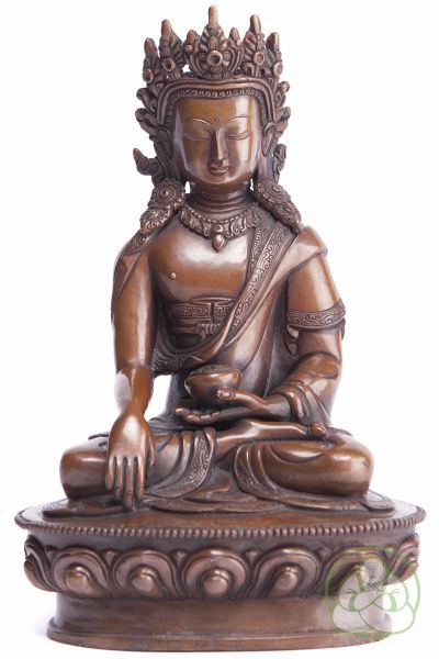 бронзовая статуя будда шакьямуни в короне 21 см,