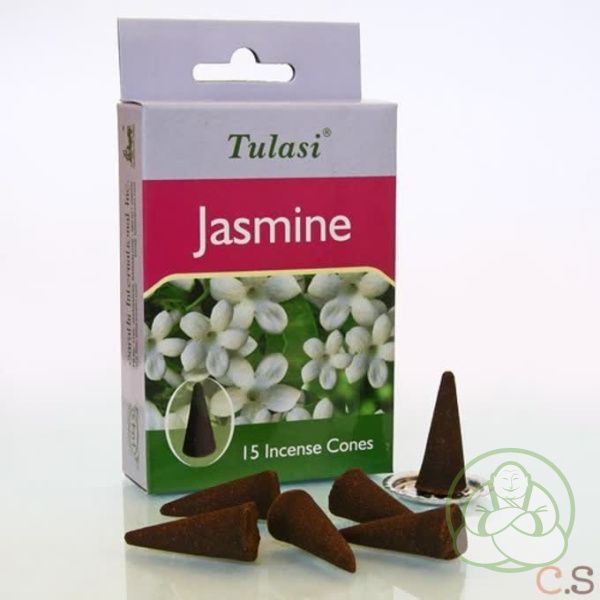 жасмин (jasmine) благовония 15 конусов sarathi tulasi,