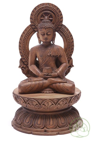 деревянная статуя будда амитабха 45 см,