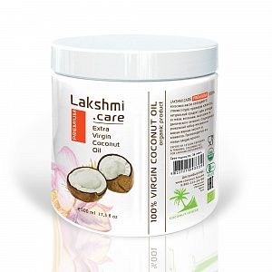 кокосовое масло premium lakshmi care, extra virgin coconut oil, 500 мл,