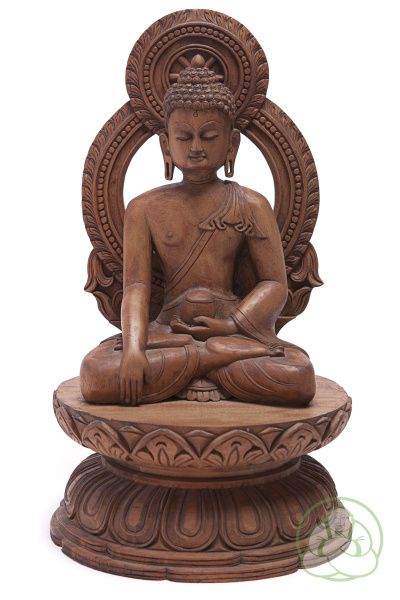 деревянная статуя будда акшобья 45 см,