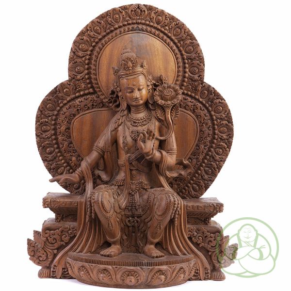деревянная статуя будда шакьямуни,