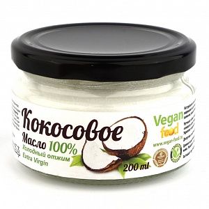 масло кокосовое нерафинированное 200 мл extra virgin, vegan food,