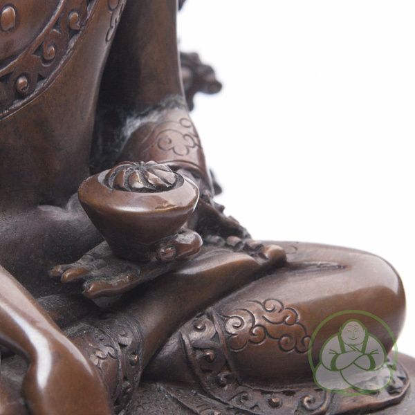 бронзовая статуя будда шакьямуни на троне 14 см,